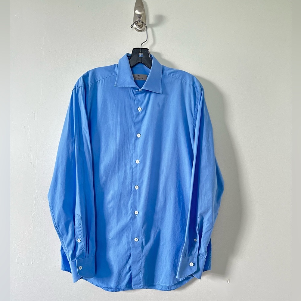 Canali button down blue shirt